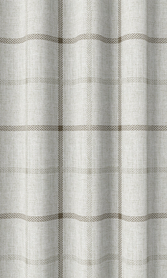 Modern Striped Print Drapes (White/ Beige)