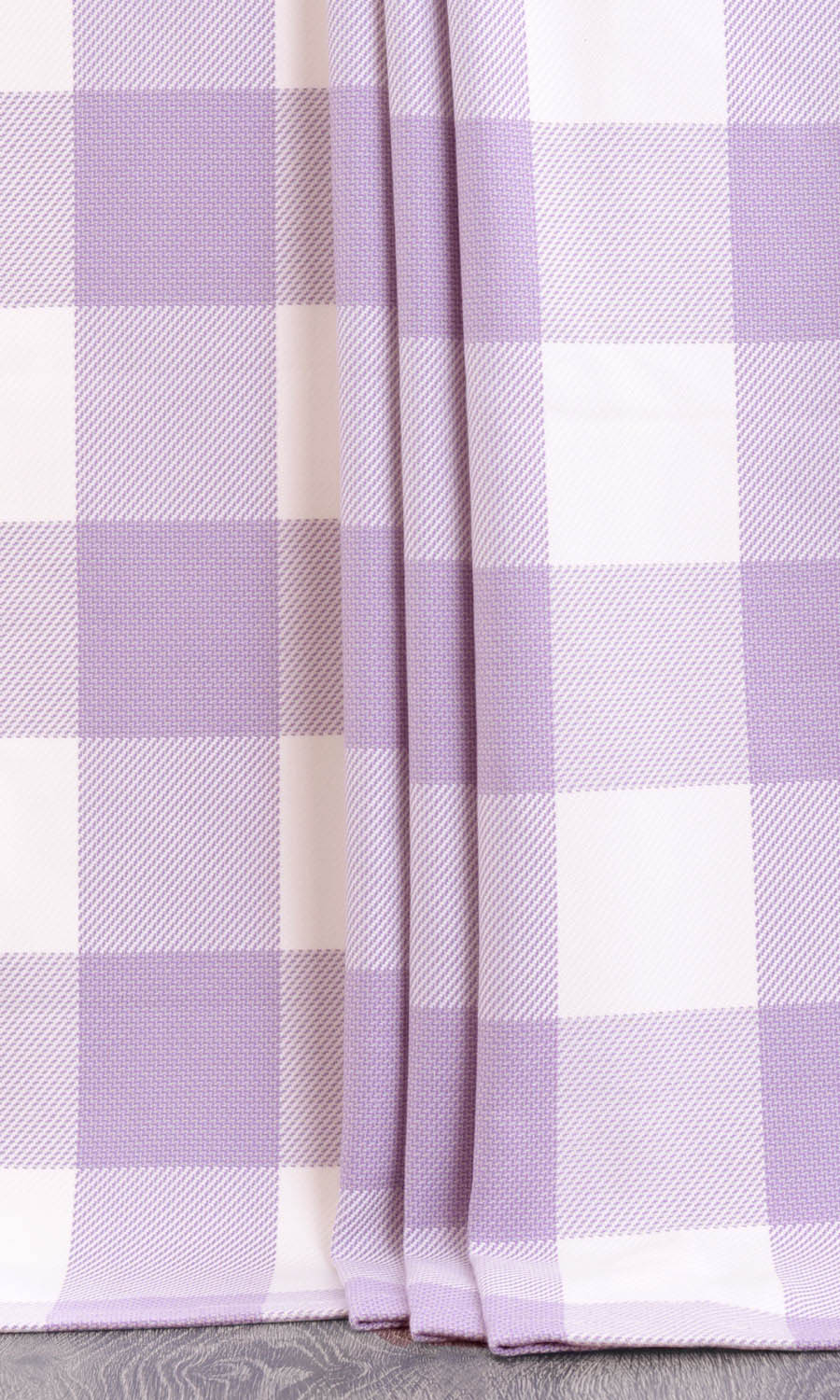 Buffalo Plaid Fabric Sample for Curtains & Drapes (Pale Purple/ White)