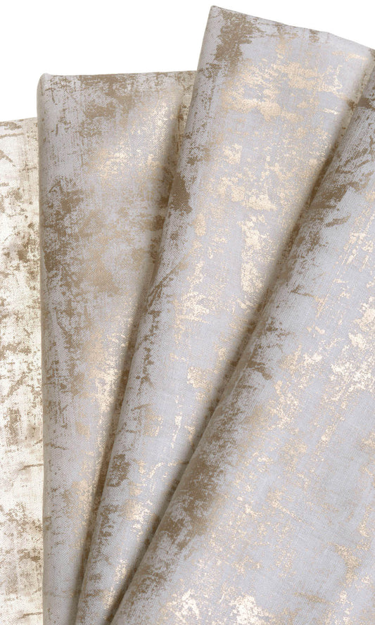 Sheer Drapes (White/ Metallic Golden)
