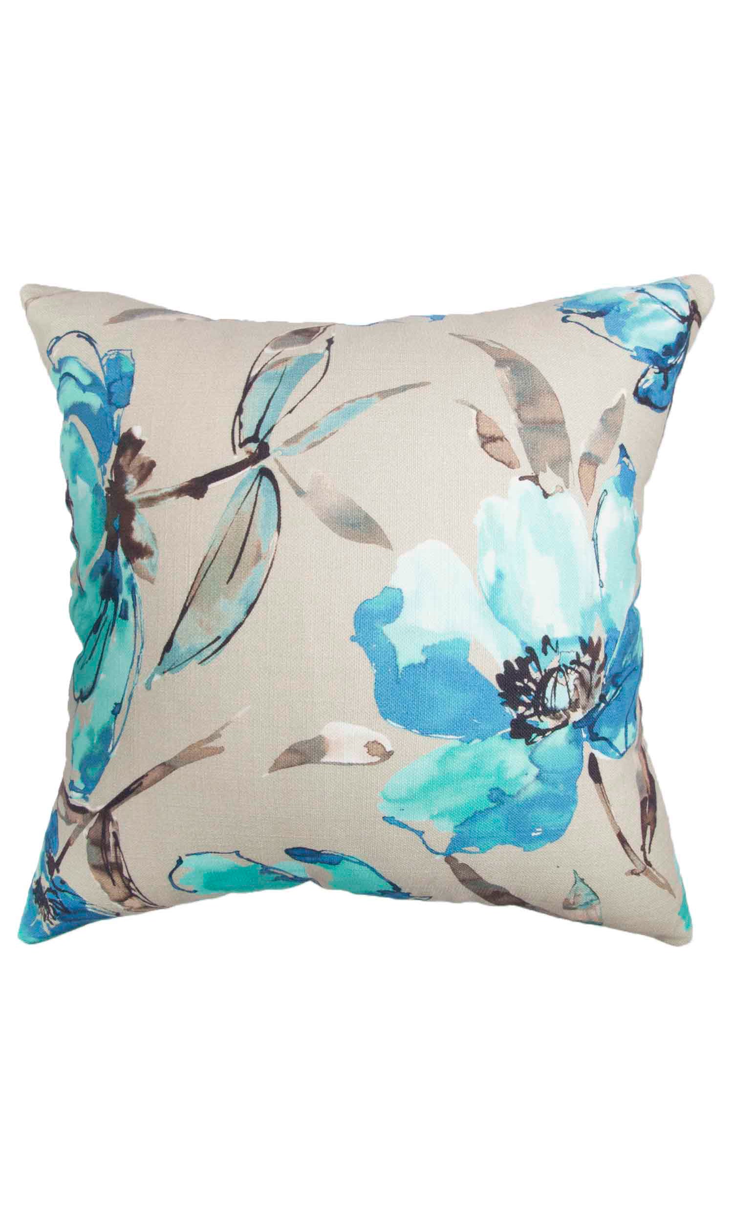 Floral Cotton Fabric Material By the Metre (Blue/ Beige)
