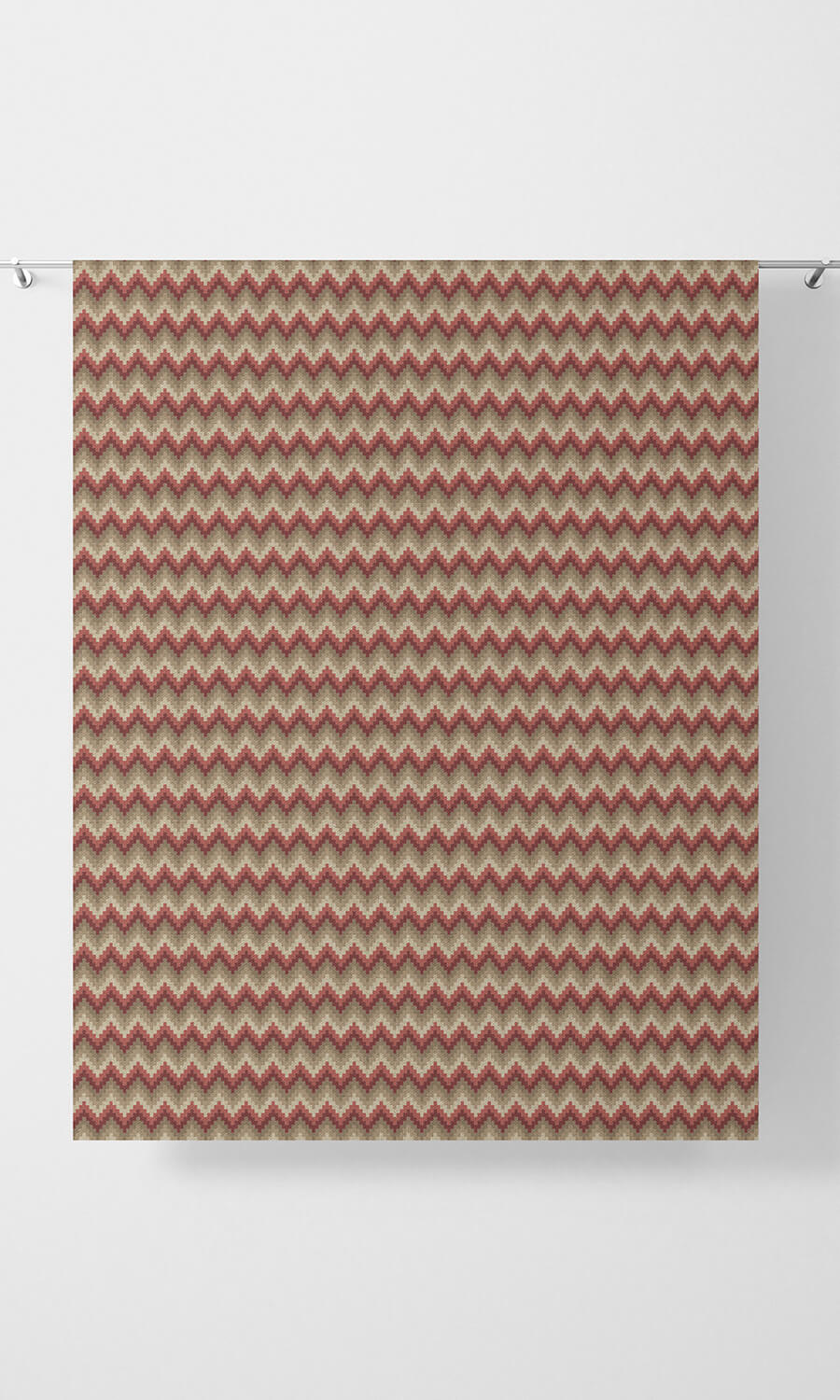 Chevron Patterned Home Décor Fabric Sample (Red & Brown)