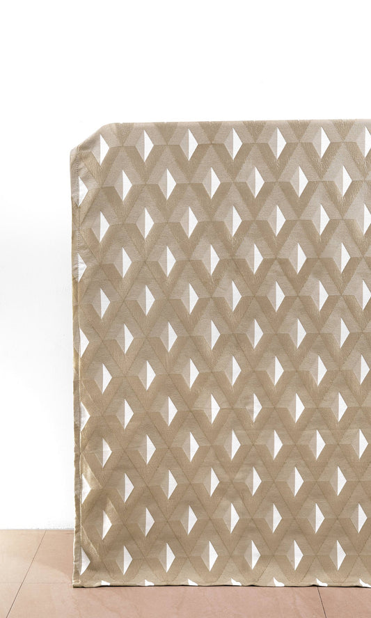 Geometric Curtains (Brown/ White)
