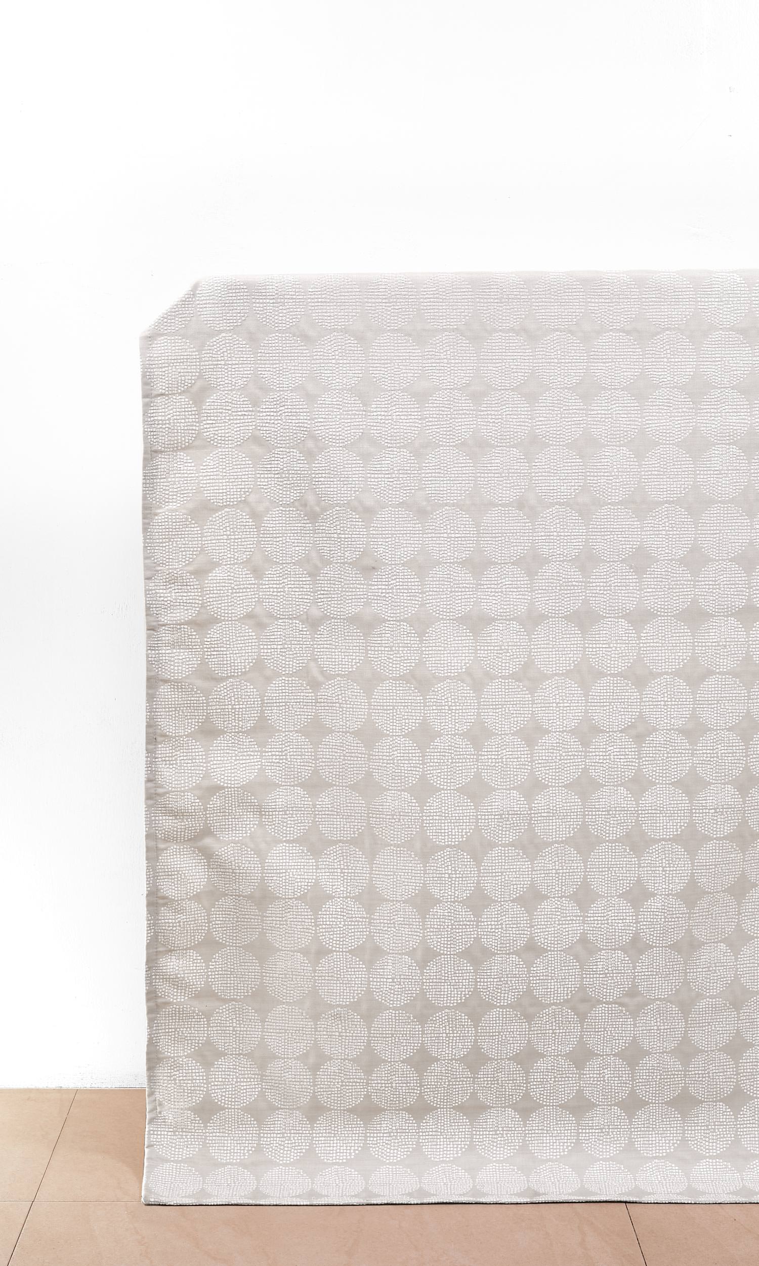 Geometric Embroidered Home Décor Fabric Sample (White/ Gray)