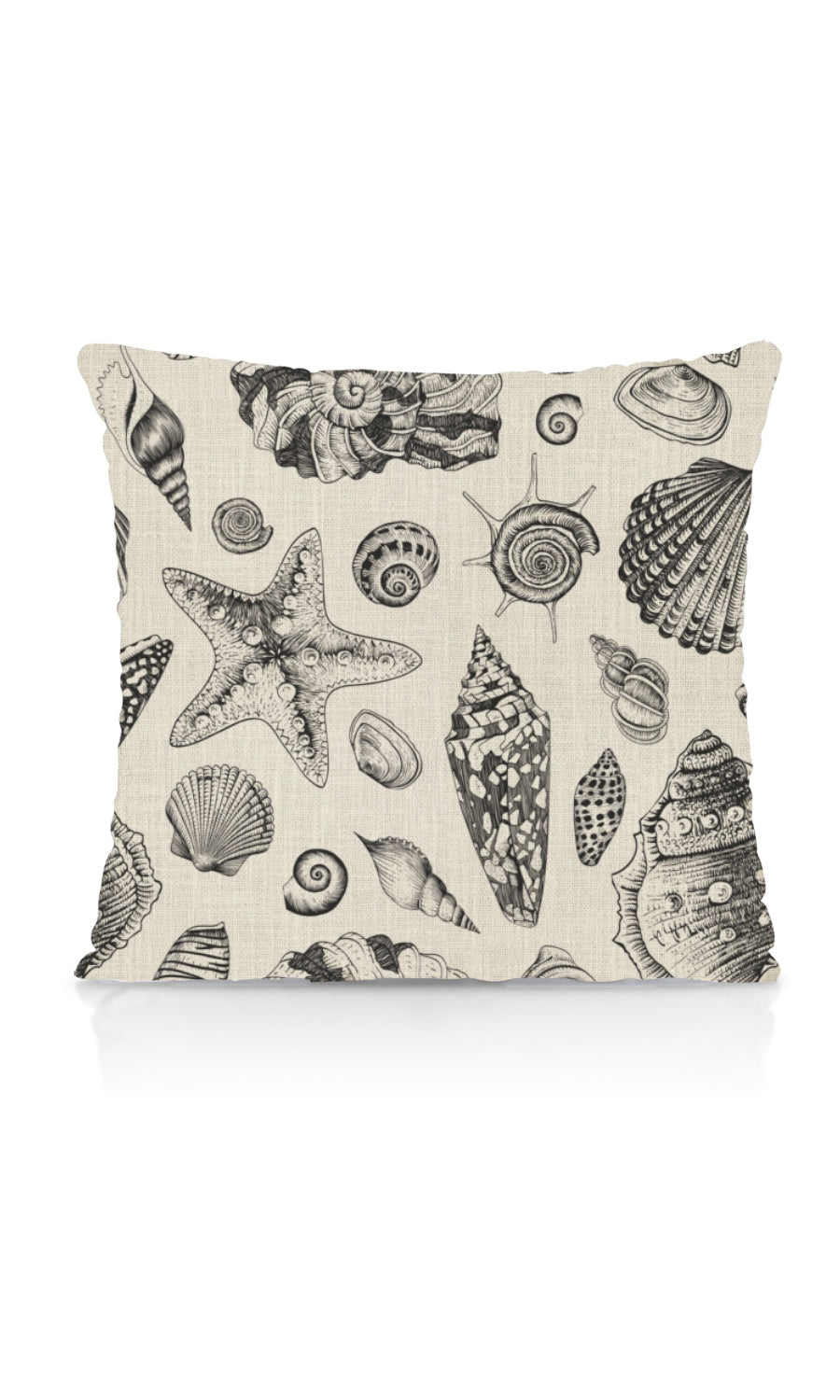 Coastal Theme Home Textile Fabric Material By the Metre (Black/ Milky White)