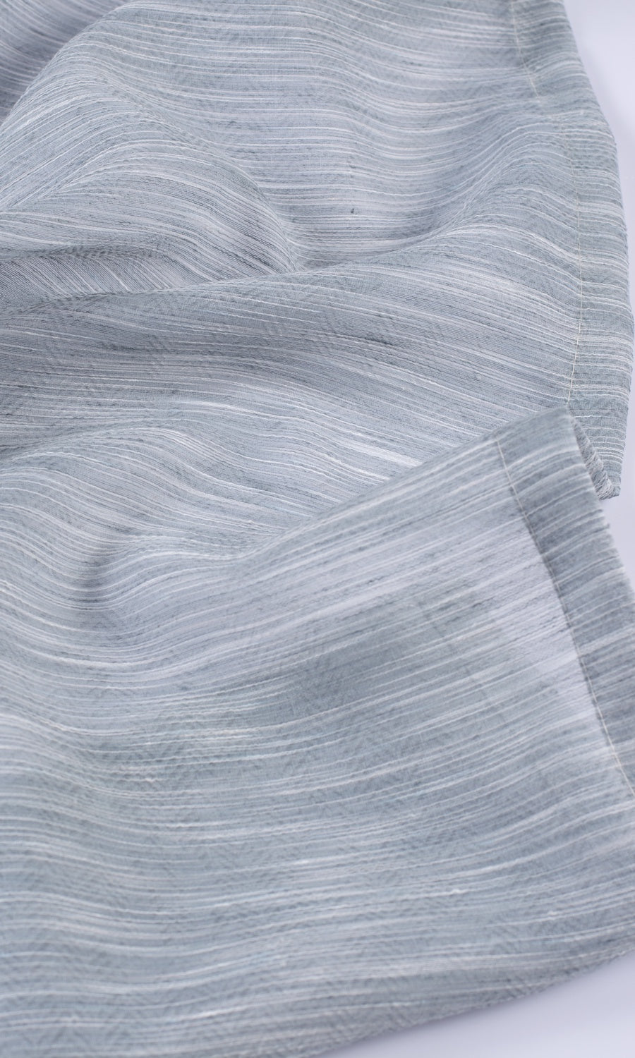 Textured Sheer Fabric By the Yard for Curtains & Drapes (Grey/ Blue)