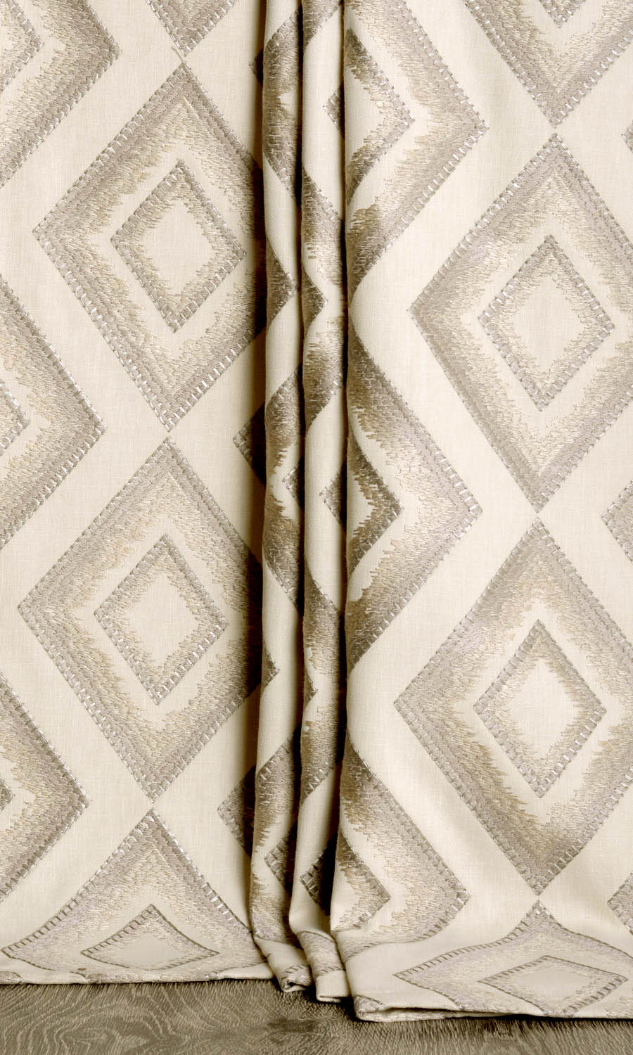 Diamond Patterned Window Treatments Fabric Sample (Beige/ Brown)