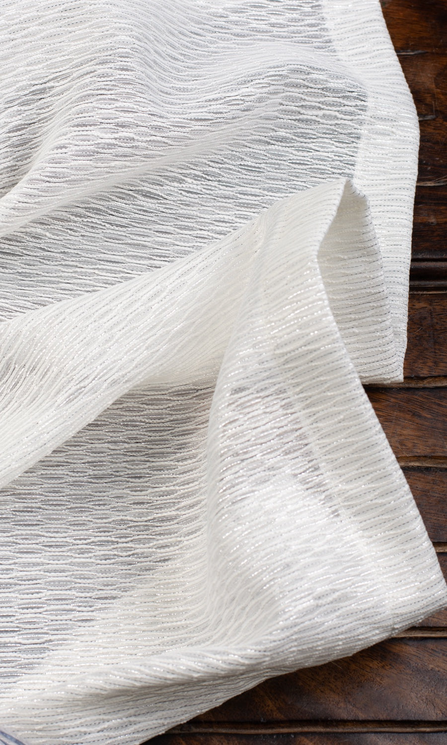 Textured Sheer Fabric Sample for Curtains & Drapes (White)