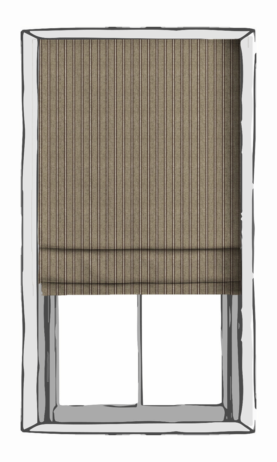 Striped Window Treatments Fabric By the Yard (Beige & Brown)