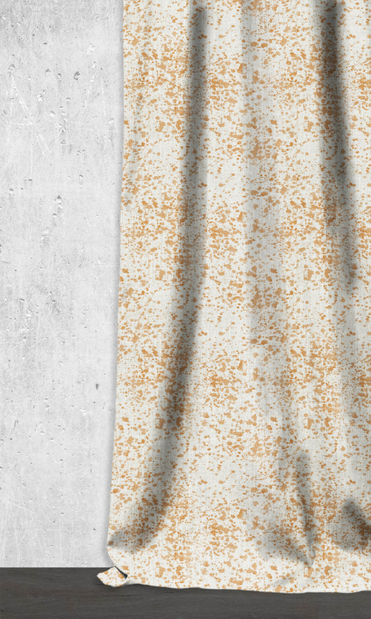 Abstract Print Drapery (White/ Orange/ Brown)